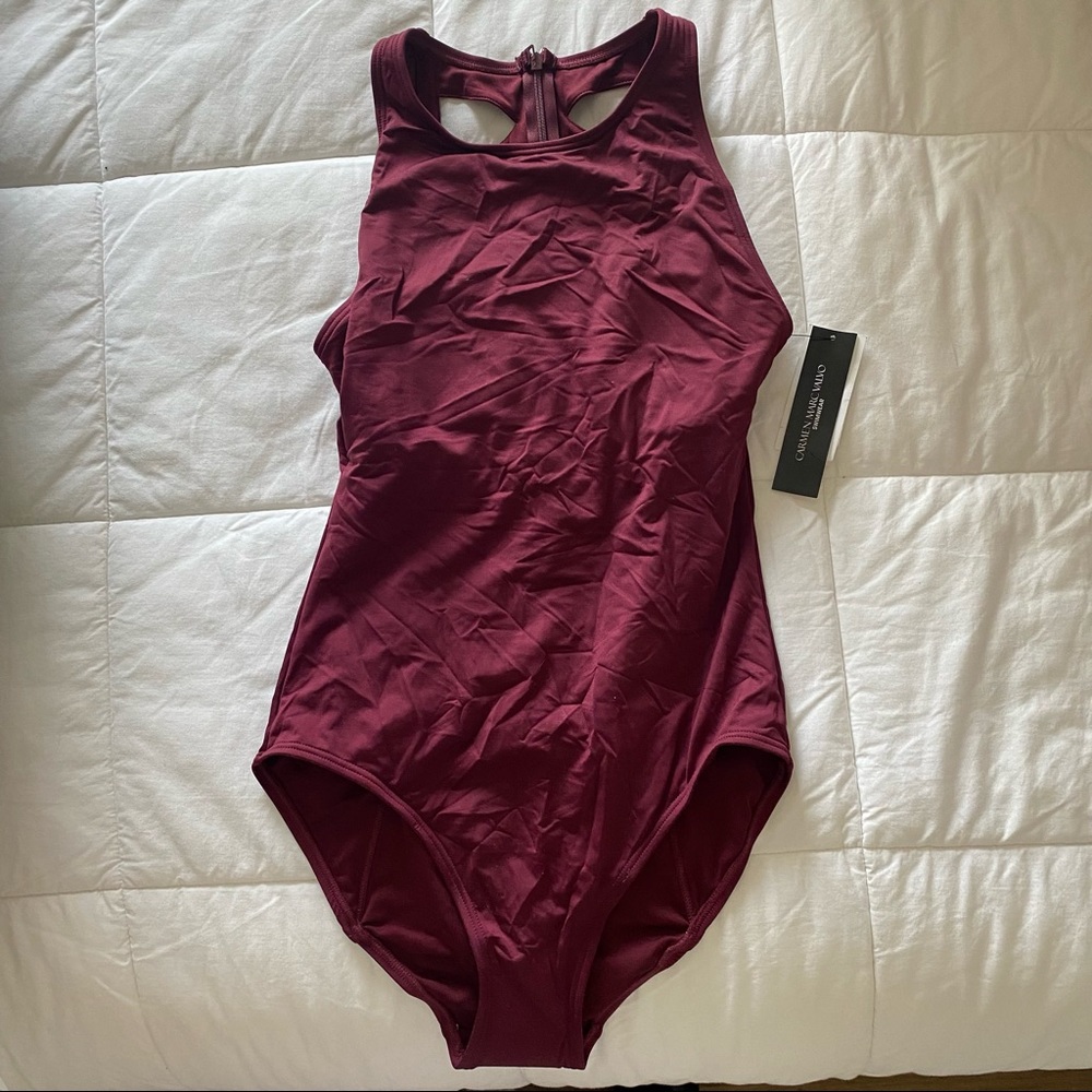 NEW W/ TAGS Wine One-Piece Bathing Suit